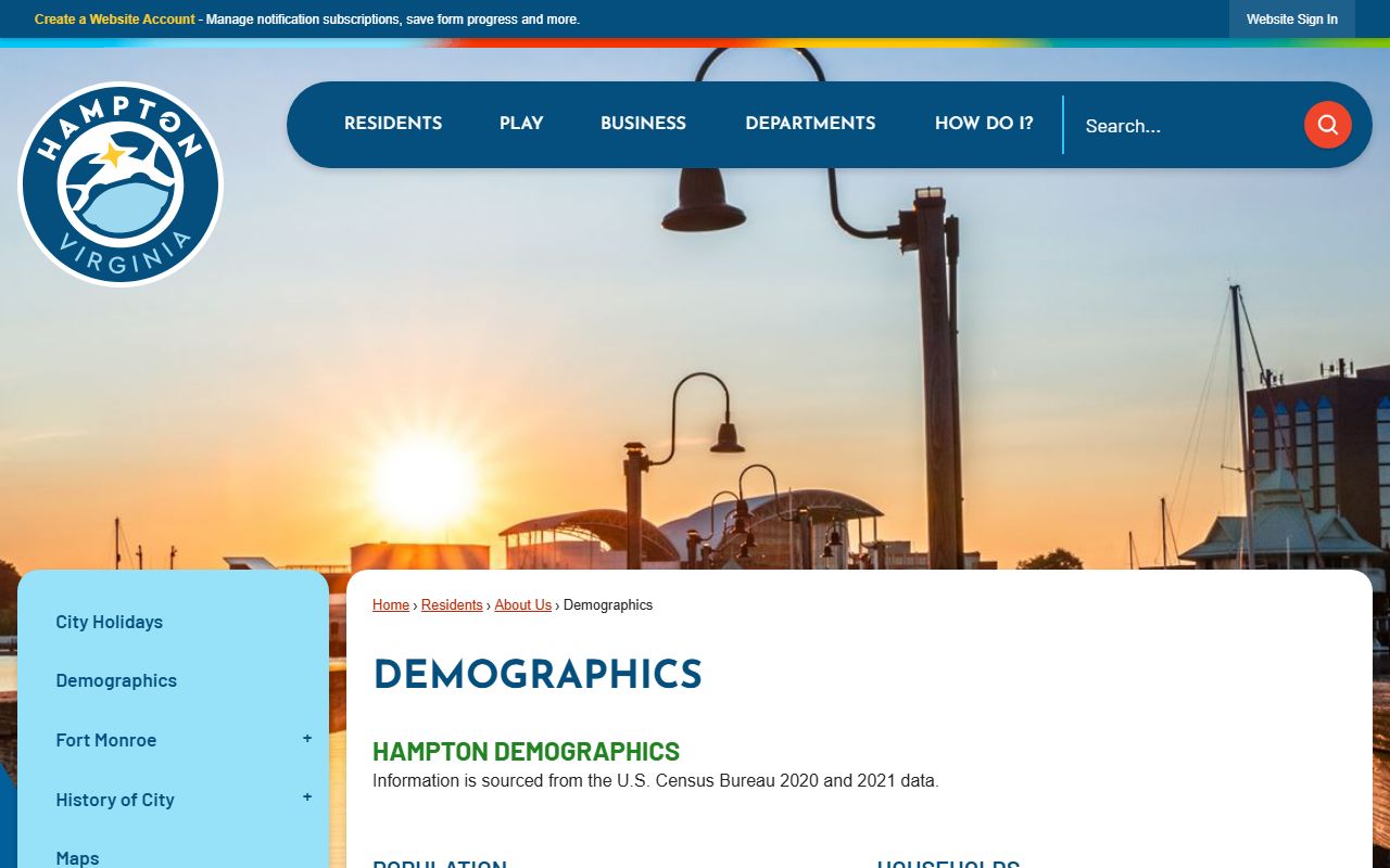 Hampton Police Division booking records and inmate search interface