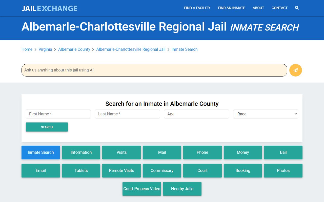 Albemarle-Charlottesville Regional Jail booking records