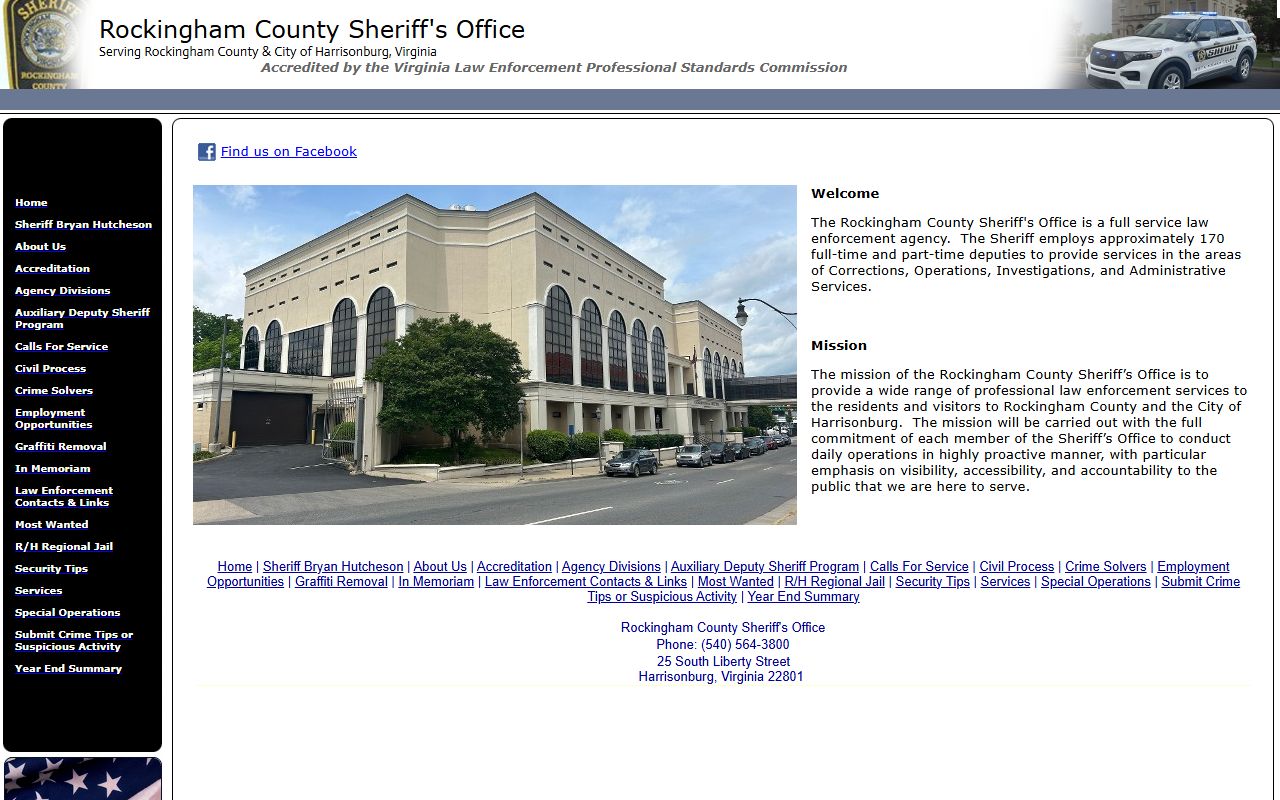 Rockingham County 24 Hour Booking arrest records search interface