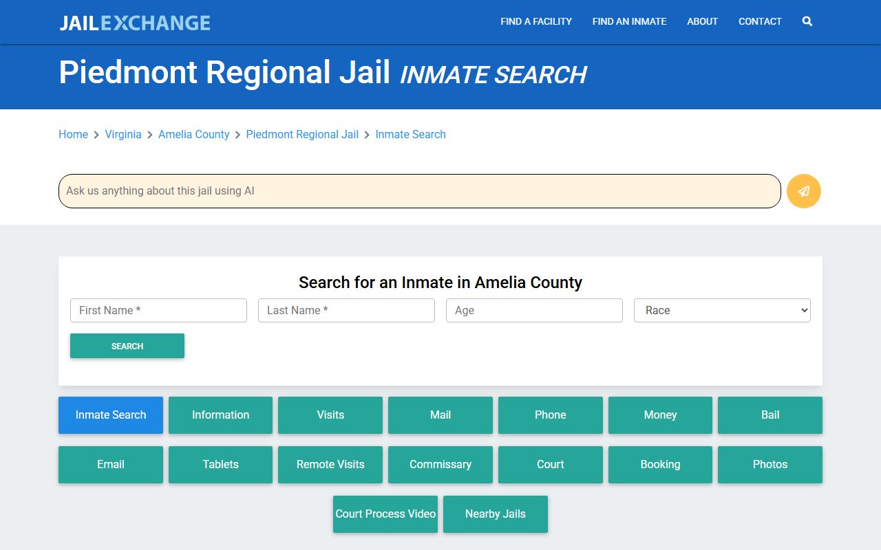Buckingham County 24 Hour Booking arrest records search interface